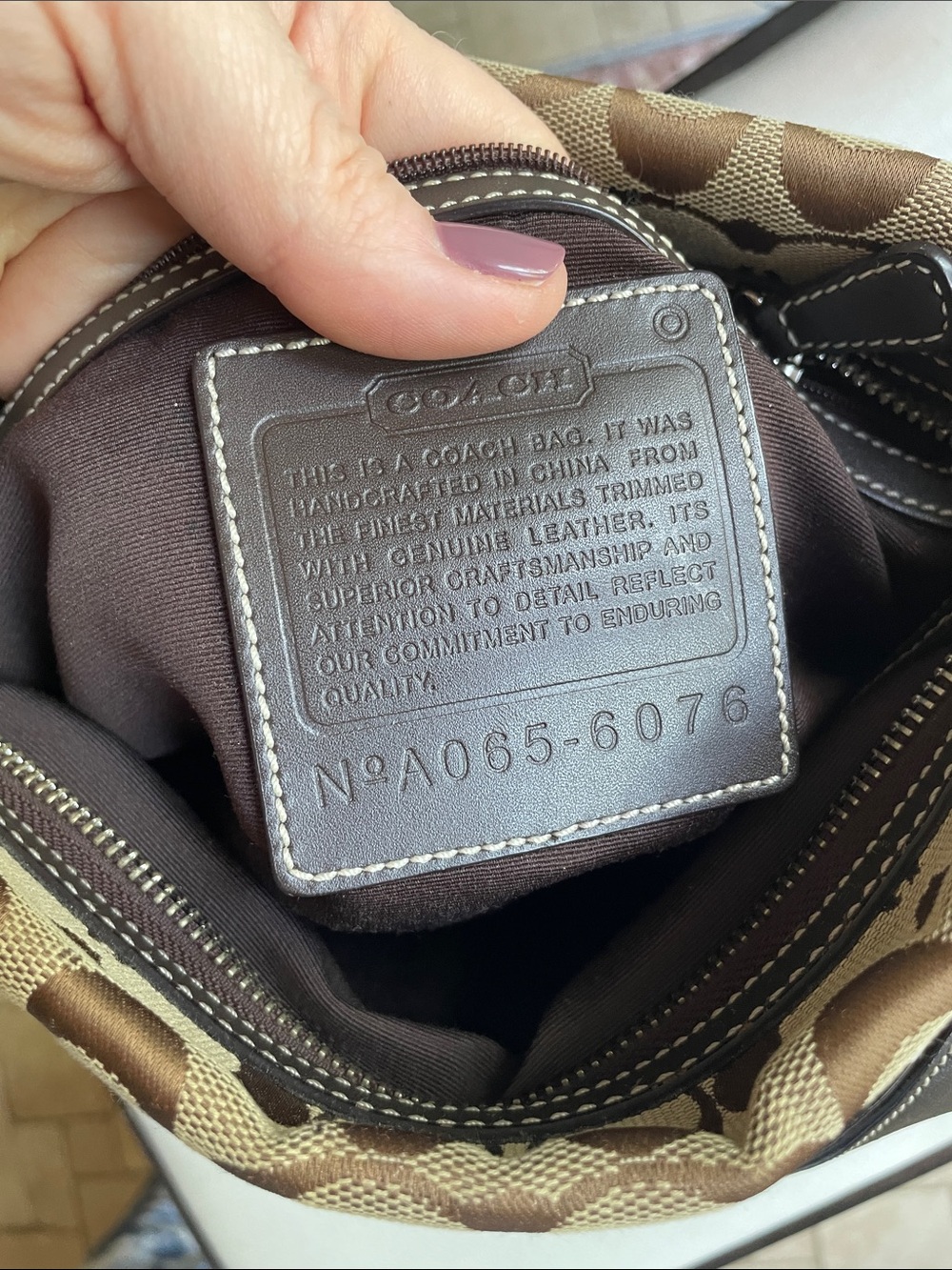 Coach Signature Canvas Hobo Bag in Brown/Tan 6076 - Picture 11 of 15